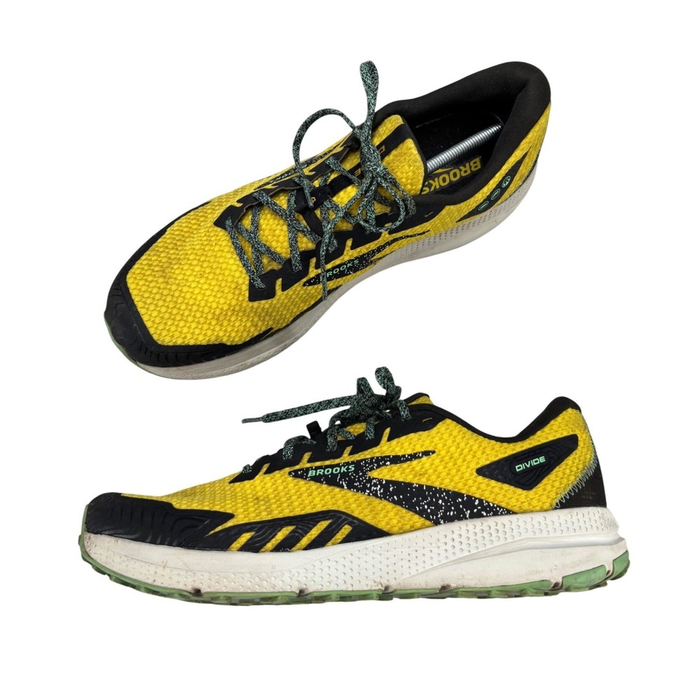 Brooks Divide 4 Shoes Yellow Black Mesh Trail Running Sneaker Men's Size 14